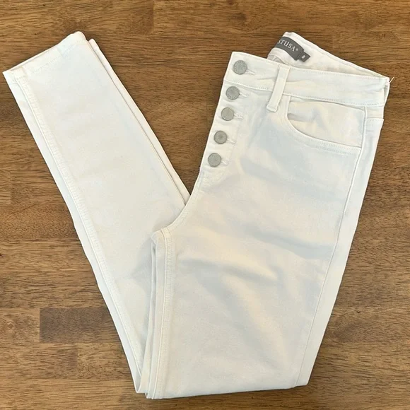 JUST USA white button fly jeans - Picture 1 of 6